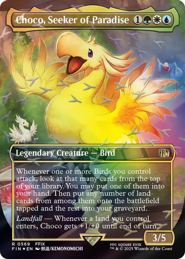 Choco, Seeker of Paradise (Borderless) (Chocobo Track Foil) [FINAL FANTASY] | Exor Games Dartmouth