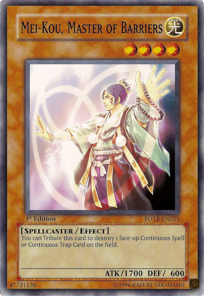 Mei-kou, Master of Barriers [FOTB-EN025] Common | Exor Games Dartmouth