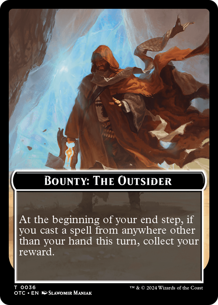 Bounty: The Outsider // Bounty Rules Double-Sided Token [Outlaws of Thunder Junction Commander Tokens] | Exor Games Dartmouth