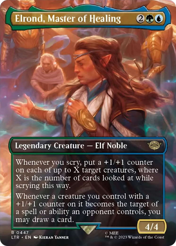 Elrond, Master of Healing (Borderless Alternate Art) [The Lord of the Rings: Tales of Middle-Earth] | Exor Games Dartmouth