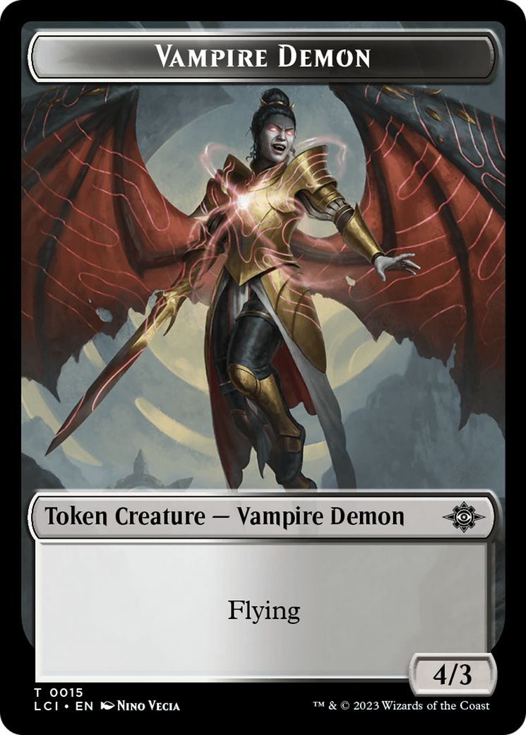Vampire (0004) // Vampire Demon Double-Sided Token [The Lost Caverns of Ixalan Commander Tokens] | Exor Games Dartmouth