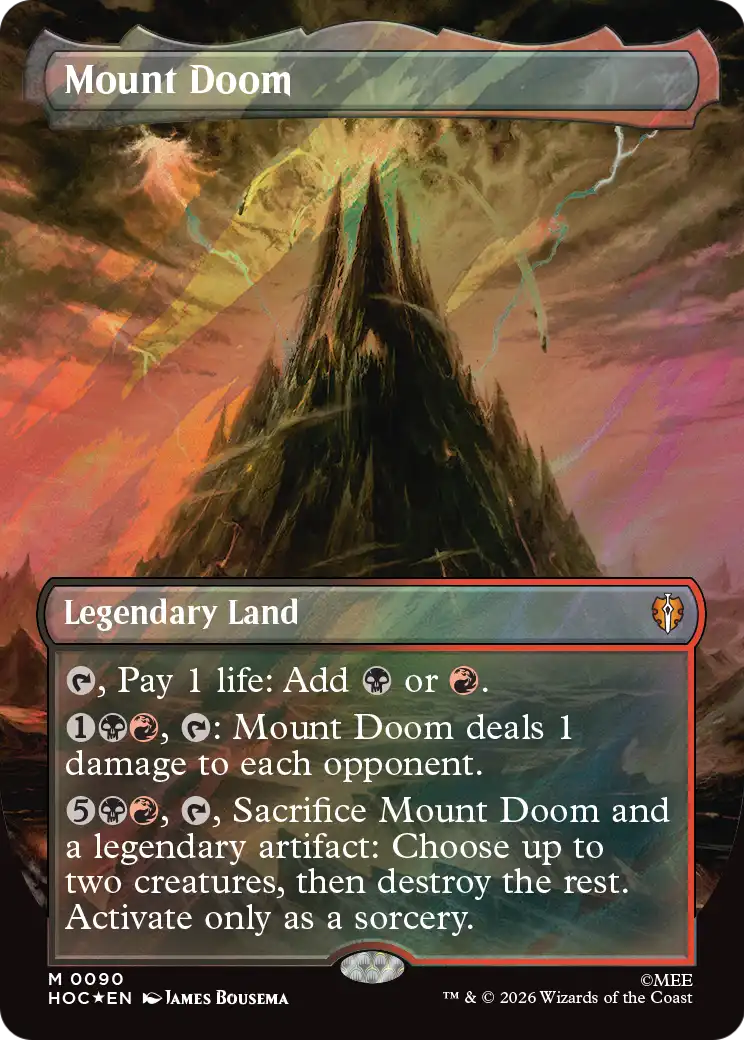 Mount Doom (Borderless) (Surge Foil) [The Hobbit: Eternal-Legal] | Exor Games Dartmouth