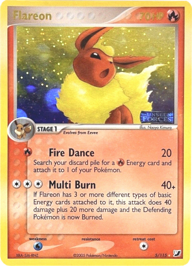 Flareon (5/115) (Stamped) [EX: Unseen Forces] | Exor Games Dartmouth