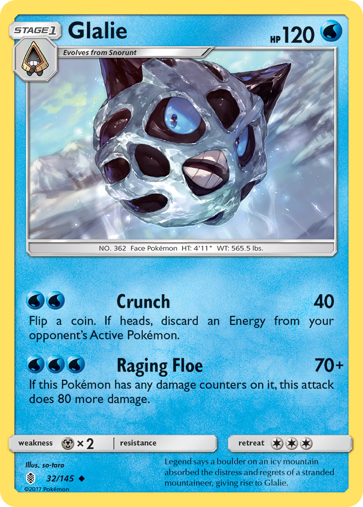 Glalie (32/145) [Sun & Moon: Guardians Rising] | Exor Games Dartmouth