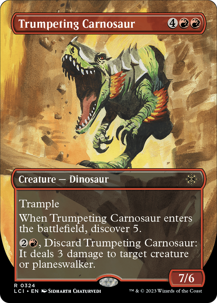 Trumpeting Carnosaur (Borderless) [The Lost Caverns of Ixalan] | Exor Games Dartmouth