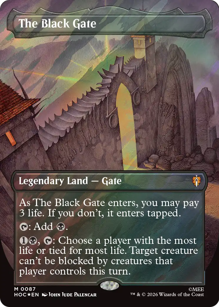 The Black Gate (Borderless) (Surge Foil) [The Hobbit: Eternal-Legal] | Exor Games Dartmouth