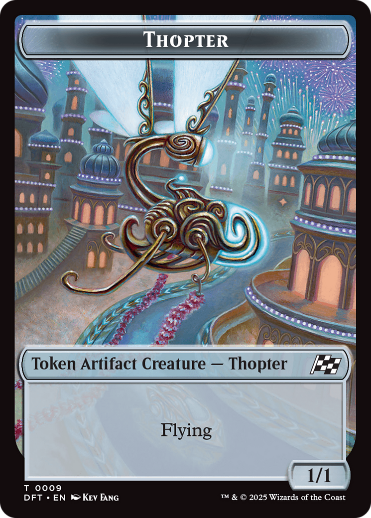 Golem (0015) // Thopter (0009) Double-Sided Token [Aetherdrift Tokens] | Exor Games Dartmouth