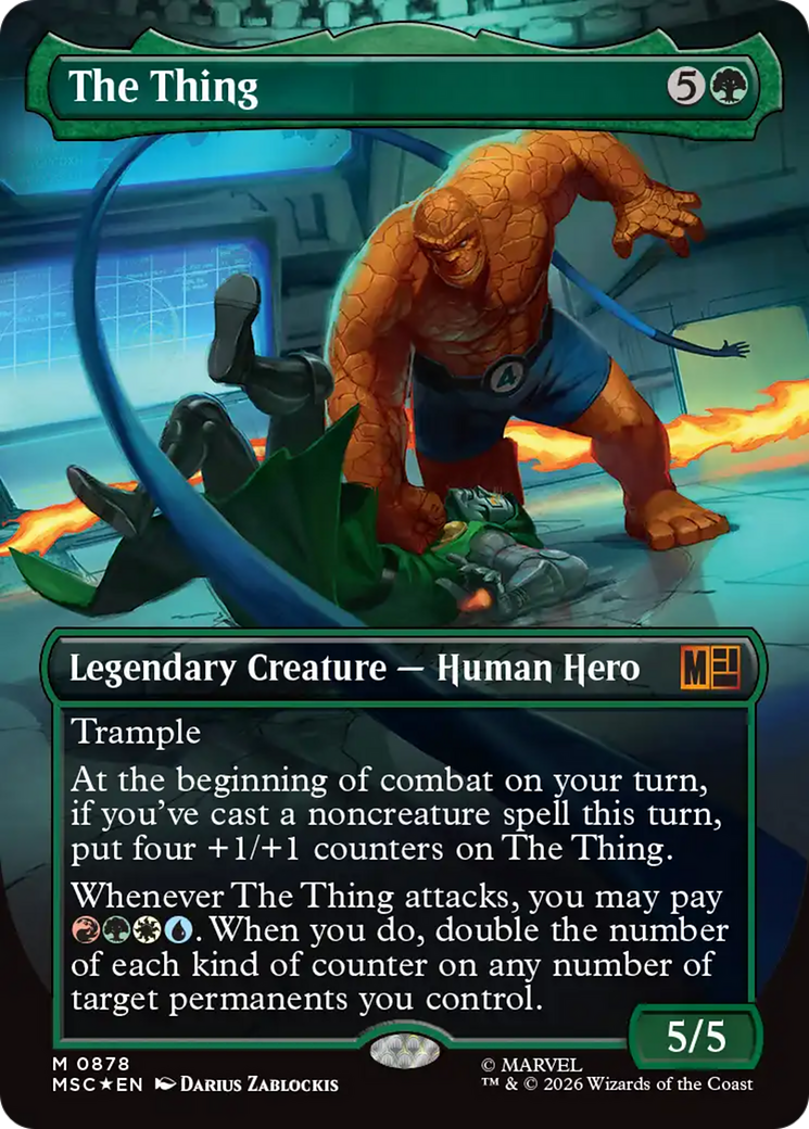 The Thing (Borderless) (Surge Foil) [Marvel Super Heroes Commander] | Exor Games Dartmouth