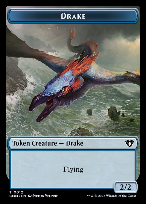 Spirit (0010) // Drake Double-Sided Token [Commander Masters Tokens] | Exor Games Dartmouth
