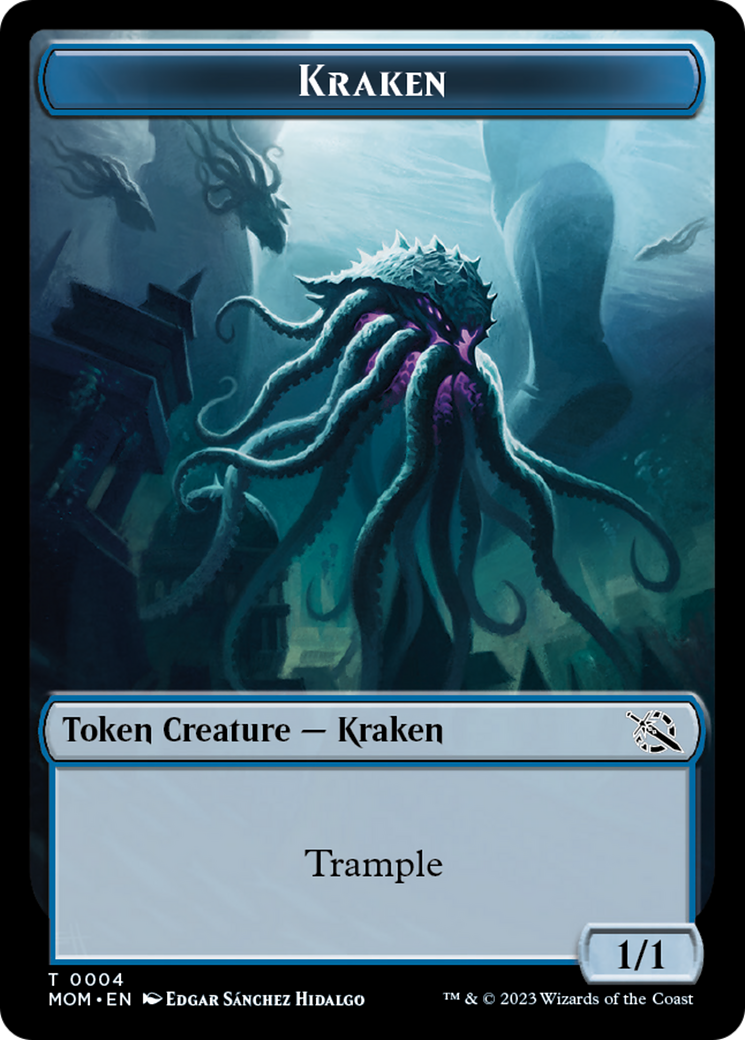 Monk // Kraken Double-Sided Token [March of the Machine Tokens] | Exor Games Dartmouth