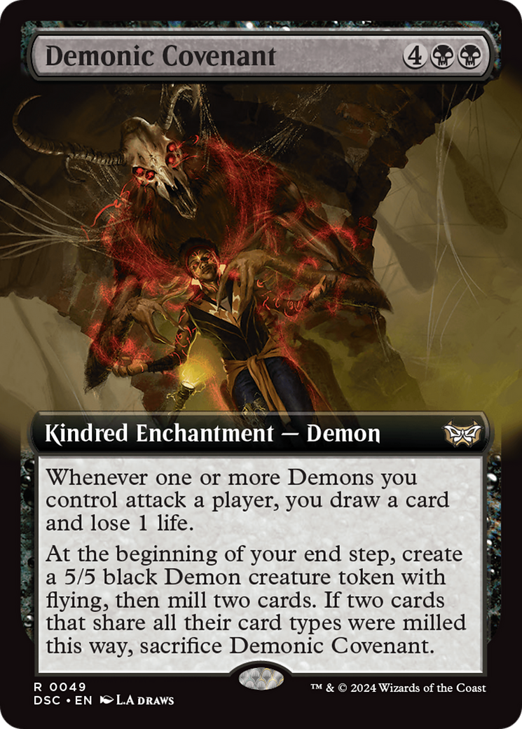 Demonic Covenant (Extended Art) [Duskmourn: House of Horror Commander] | Exor Games Dartmouth