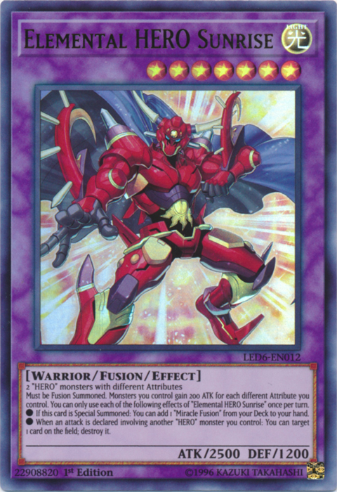 Elemental Hero Sunrise [LED6-EN012] Ultra Rare | Exor Games Dartmouth