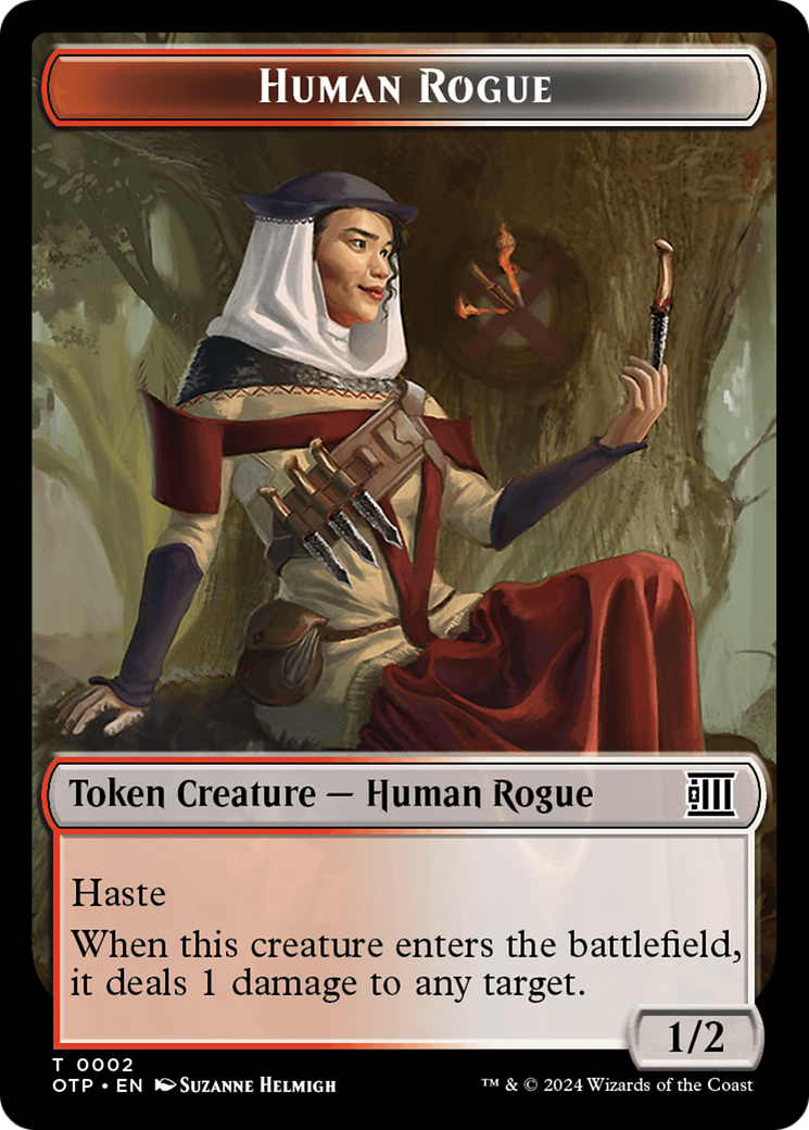 Human Rogue // Plot Double-Sided Token [Outlaws of Thunder Junction: Breaking News Tokens] | Exor Games Dartmouth