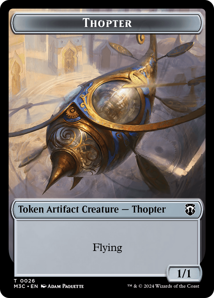 Aetherborn (Ripple Foil) // Thopter Double-Sided Token [Modern Horizons 3 Commander Tokens] | Exor Games Dartmouth