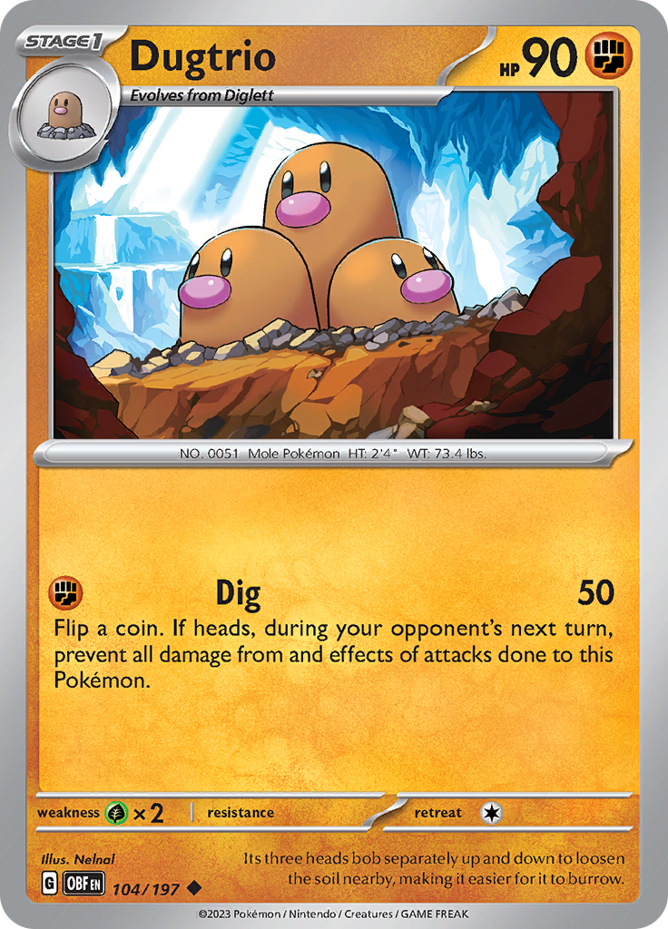 Dugtrio (104/197) [Scarlet & Violet: Obsidian Flames] | Exor Games Dartmouth