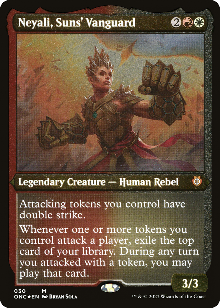 Neyali, Suns' Vanguard (Foil Etched) (Display Commander) [Phyrexia: All Will Be One Commander] | Exor Games Dartmouth