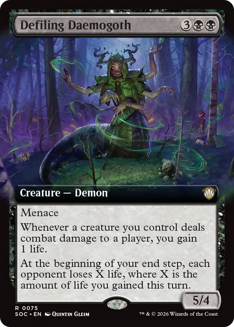 Defiling Daemogoth (Extended Art) [Secrets of Strixhaven Commander] | Exor Games Dartmouth