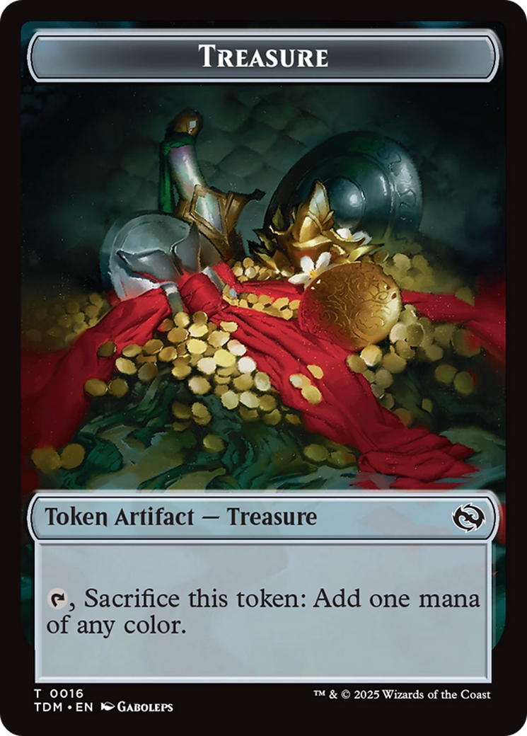 Zombie Druid // Treasure Double-Sided Token [Tarkir: Dragonstorm Tokens] | Exor Games Dartmouth