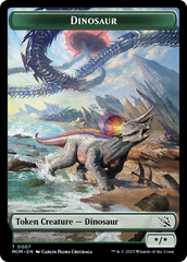 Warrior // Dinosaur Double-Sided Token [March of the Machine Tokens] | Exor Games Dartmouth