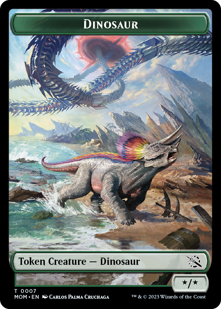 Soldier // Dinosaur Double-Sided Token [March of the Machine Tokens] | Exor Games Dartmouth