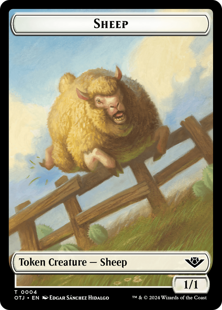 Sheep Token [Outlaws of Thunder Junction Tokens] | Exor Games Dartmouth