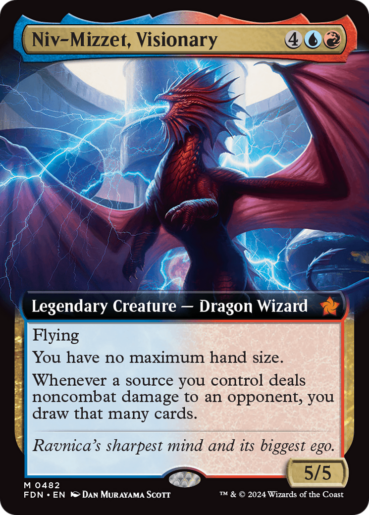 Niv-Mizzet, Visionary (Extended Art) [Foundations] | Exor Games Dartmouth