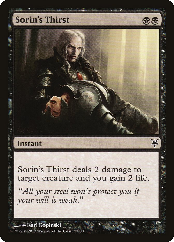 Sorin's Thirst [Duel Decks: Sorin vs. Tibalt] | Exor Games Dartmouth