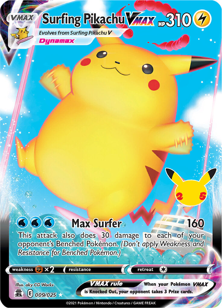 Surfing Pikachu VMAX (009/025) [Celebrations: 25th Anniversary] | Exor Games Dartmouth