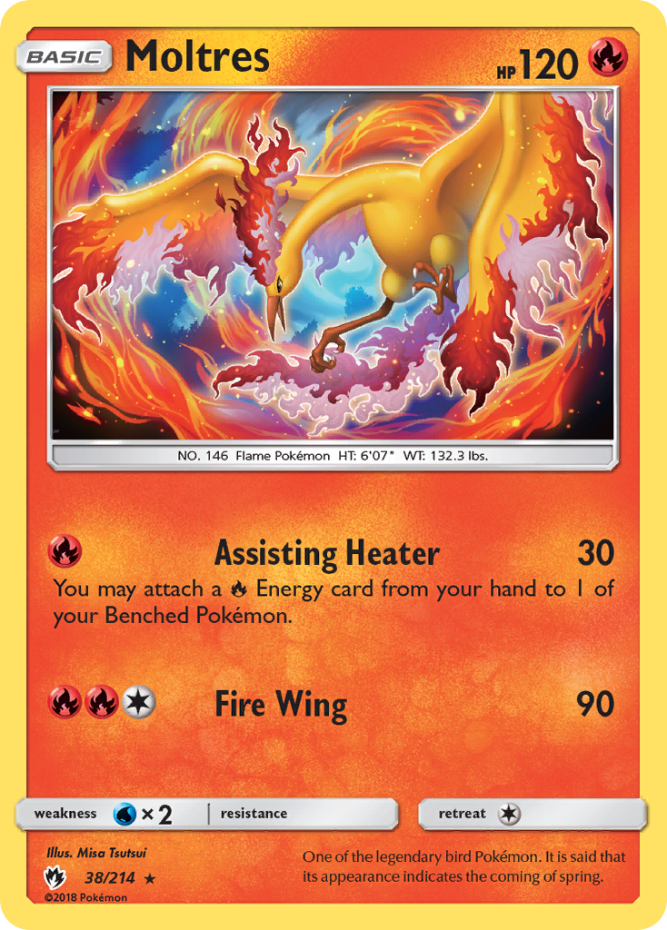 Moltres (38/214) (Reverse Holo) [Sun & Moon: Lost Thunder] | Exor Games Dartmouth