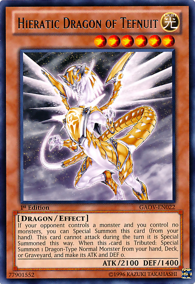 Hieratic Dragon of Tefnuit [GAOV-EN022] Rare | Exor Games Dartmouth