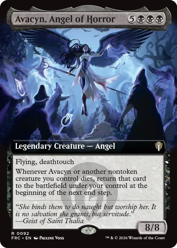 Avacyn, Angel of Horror (Extended Art) [Reality Fracture Commander] | Exor Games Dartmouth