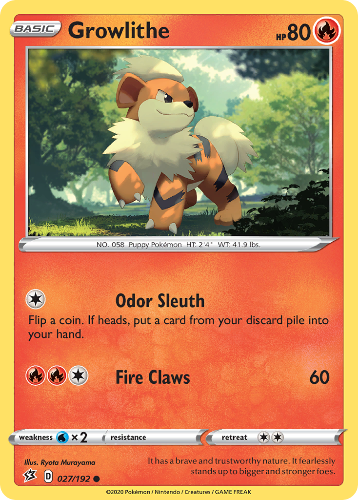 Growlithe (027/192) [Sword & Shield: Rebel Clash] | Exor Games Dartmouth