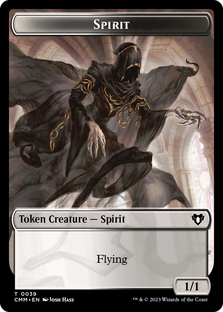 Spirit (0039) // Knight Double-Sided Token [Commander Masters Tokens] | Exor Games Dartmouth