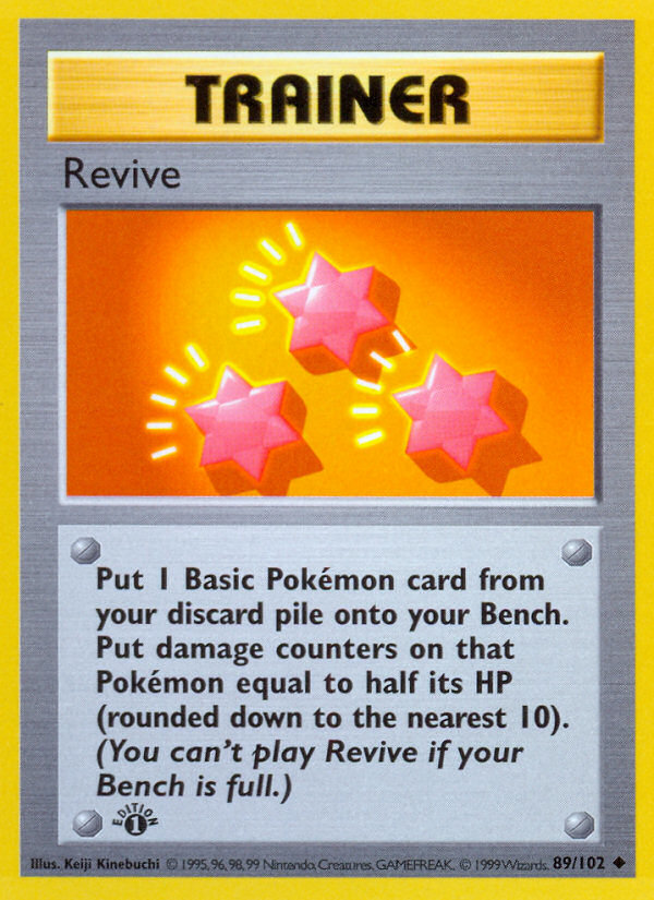 Revive (89/102) (Shadowless) [Base Set 1st Edition] | Exor Games Dartmouth