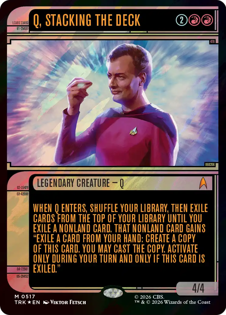 Q, Stacking the Deck (Showcase) (Surge Foil) [Star Trek] | Exor Games Dartmouth