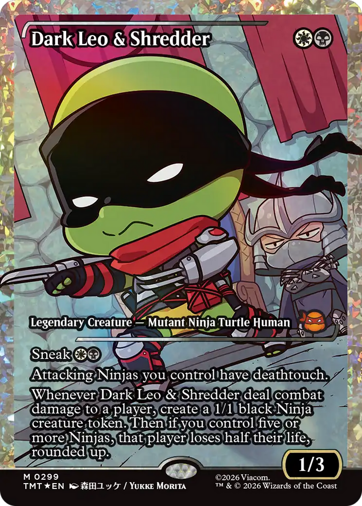 Dark Leo & Shredder (Showcase) (Fracture Foil) [Teenage Mutant Ninja Turtles] | Exor Games Dartmouth