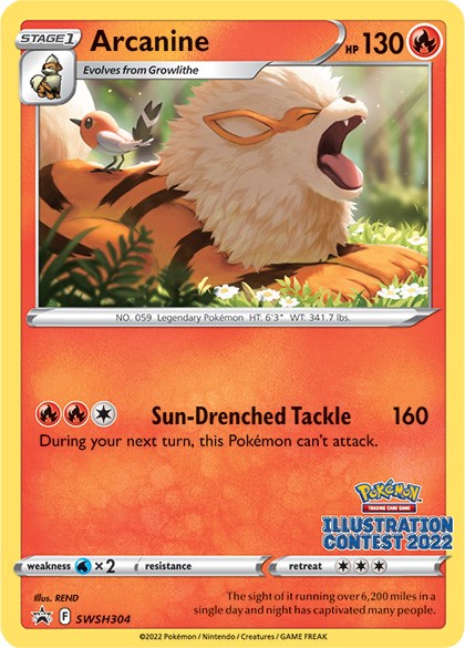 Arcanine (SWSH304) (Illustration Contest 2022) [Sword & Shield: Black Star Promos] | Exor Games Dartmouth