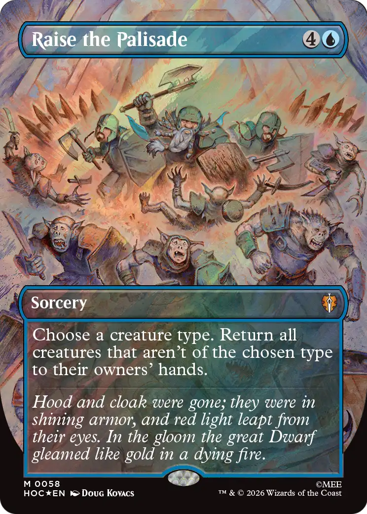 Raise the Palisade (Borderless) (Surge Foil) [The Hobbit: Eternal-Legal] | Exor Games Dartmouth