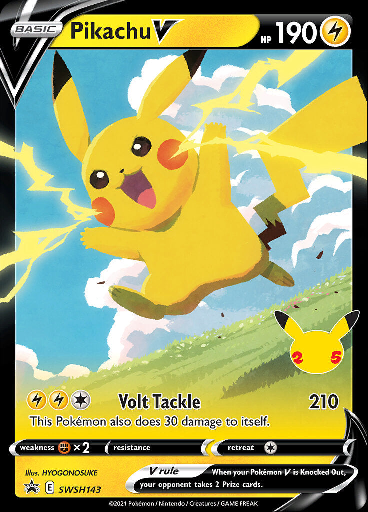 Pikachu V (SWSH143) (Celebrations) [Sword & Shield: Black Star Promos] | Exor Games Dartmouth