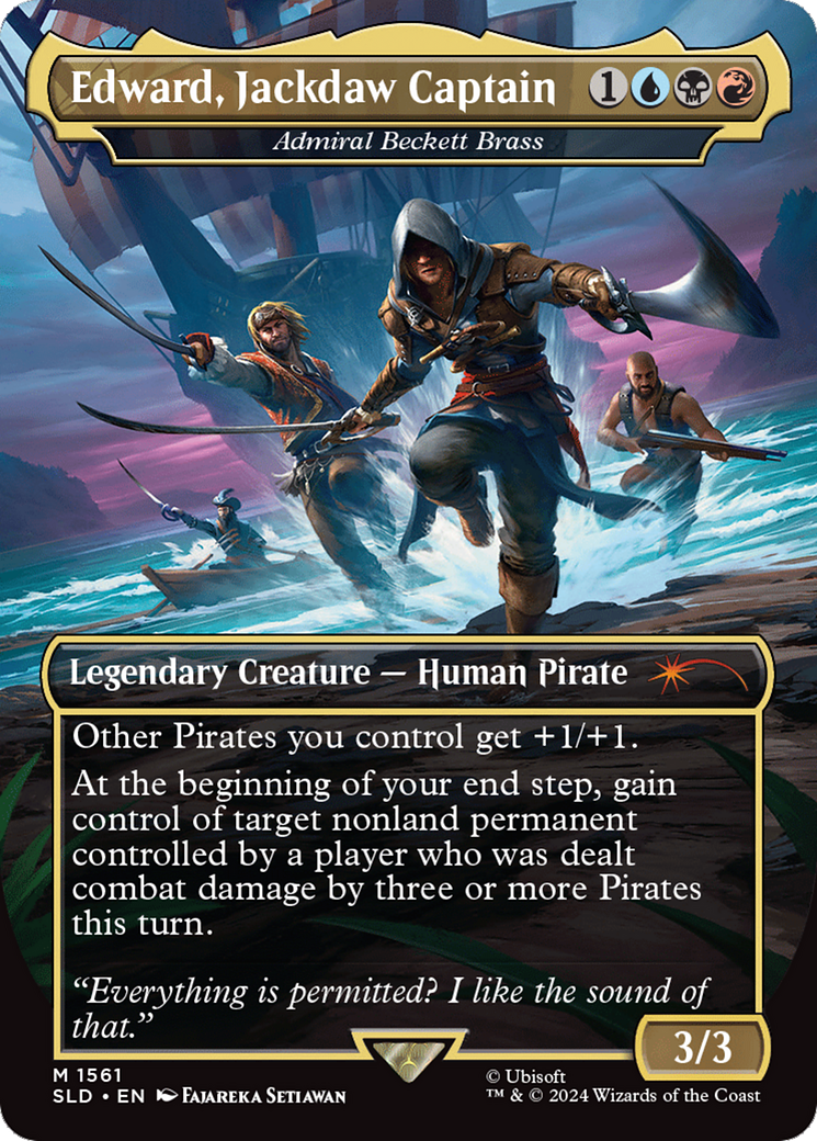 Edward, Jackdaw Captain - Admiral Beckett Brass (Rainbow Foil) [Secret Lair Drop Series] | Exor Games Dartmouth