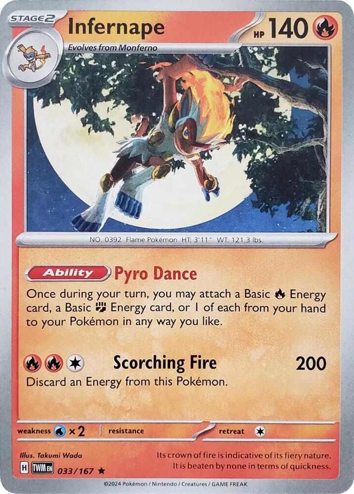 Infernape (033/167) (Theme Deck Exclusive) [Scarlet & Violet: Twilight Masquerade] | Exor Games Dartmouth