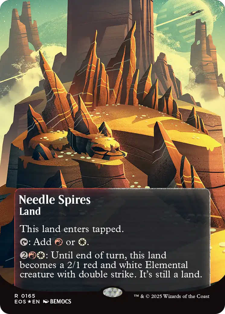 Needle Spires (0165) (Borderless) (Galaxy Foil) [Edge of Eternities: Stellar Sights] | Exor Games Dartmouth