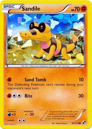 Sandile (63/114) (Cracked Ice Holo) [Black & White: Base Set] | Exor Games Dartmouth