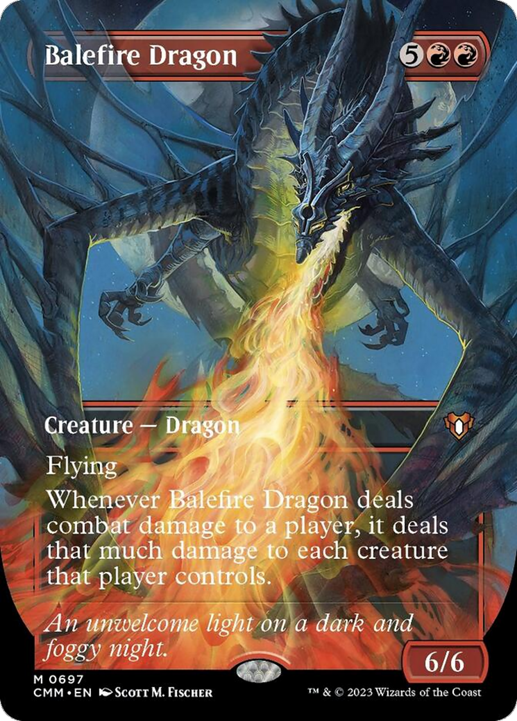 Balefire Dragon (Borderless Alternate Art) [Commander Masters] | Exor Games Dartmouth