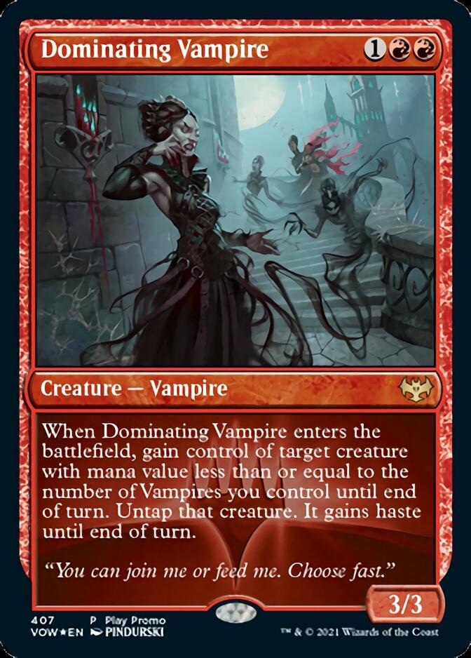 Dominating Vampire (Play Promo) [Innistrad: Crimson Vow Promos] | Exor Games Dartmouth