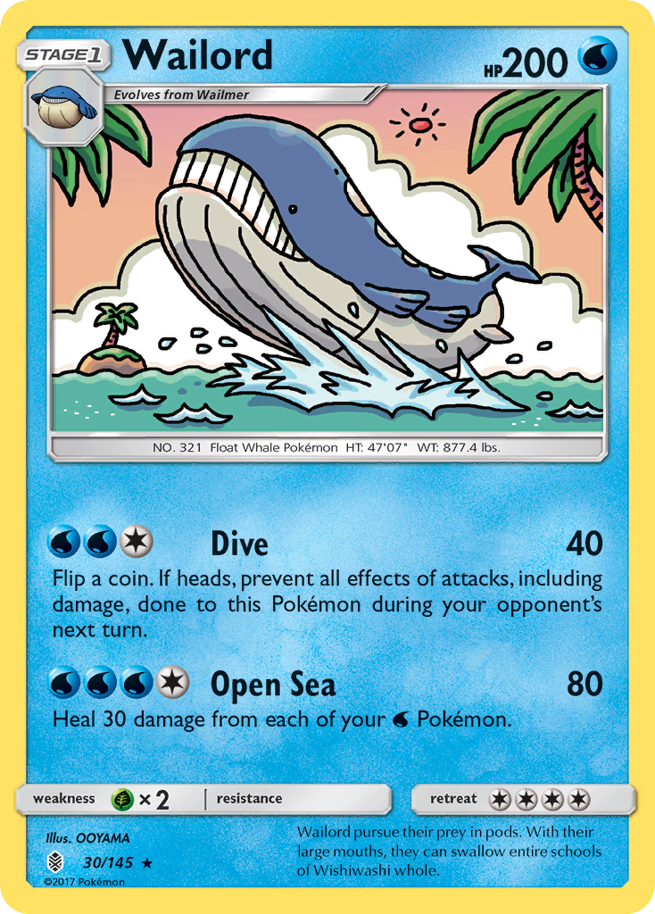 Wailord (30/145) [Sun & Moon: Guardians Rising] | Exor Games Dartmouth