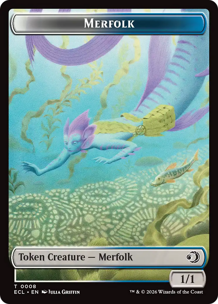 Merfolk // Worm Double-Sided Token [Lorwyn Eclipsed Tokens] | Exor Games Dartmouth
