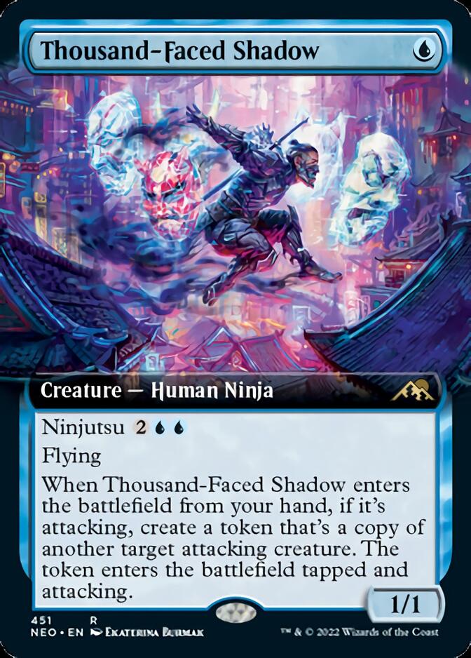 Thousand-Faced Shadow (Extended Art) [Kamigawa: Neon Dynasty] | Exor Games Dartmouth