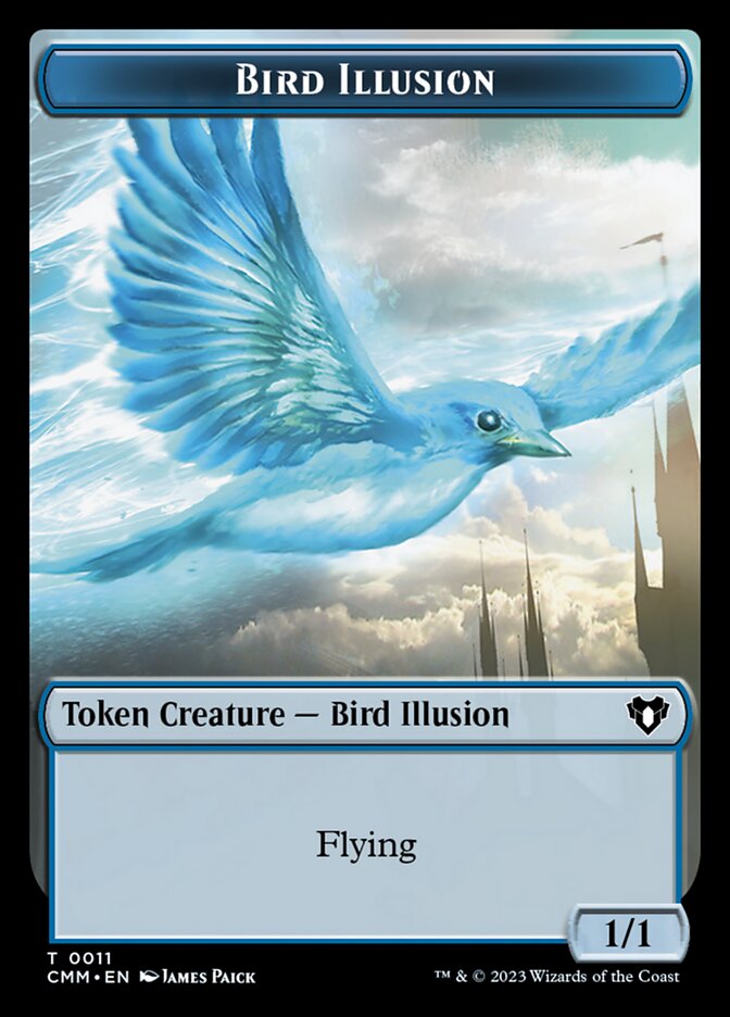 Treasure // Bird Illusion Double-Sided Token [Commander Masters Tokens] | Exor Games Dartmouth