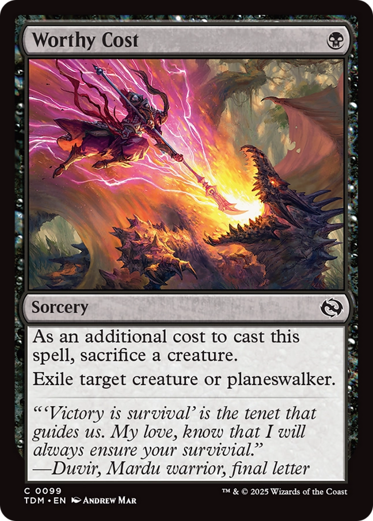Worthy Cost [Tarkir: Dragonstorm] | Exor Games Dartmouth